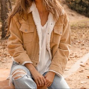 Levi’s New Heritage Tan Corduroy Faux Fur Trucker Jacket